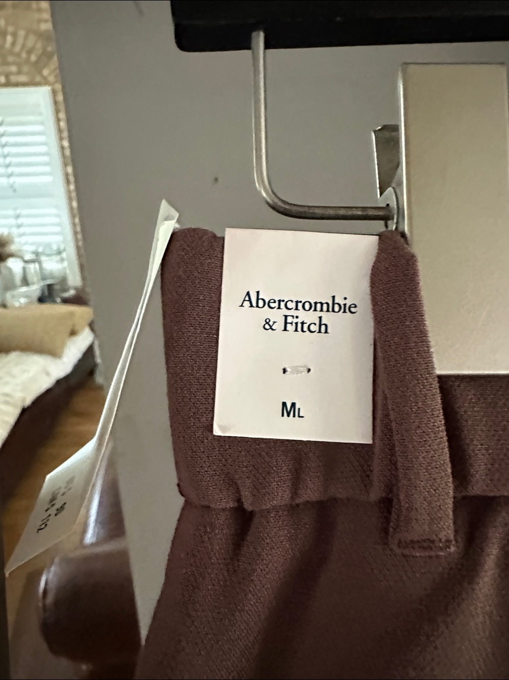 ABERCROMBIE & FITCH BROWN SLACKS PANTS MEDIUM LONG NEW - Picture 2 of 8
